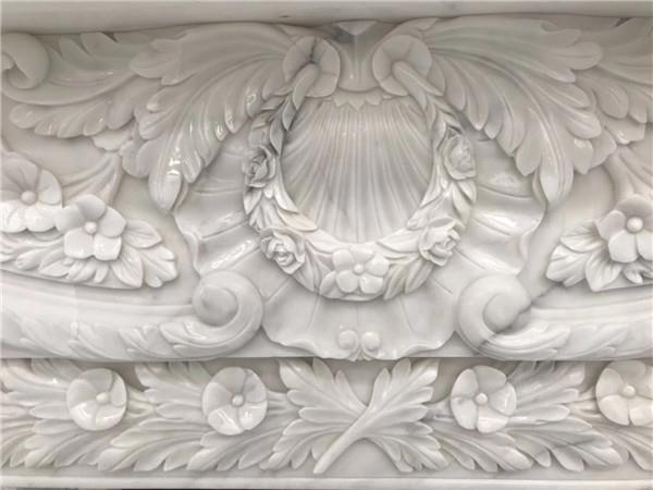 Luxurious Calacatta marble fireplace for project.JPG