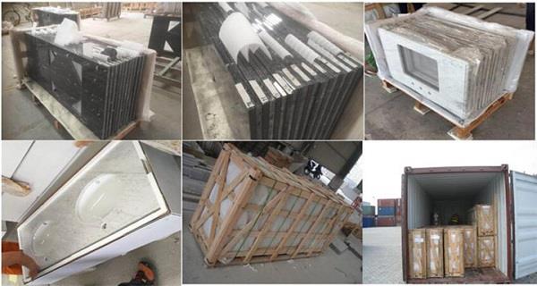 viscount white granite countertops packing and loading