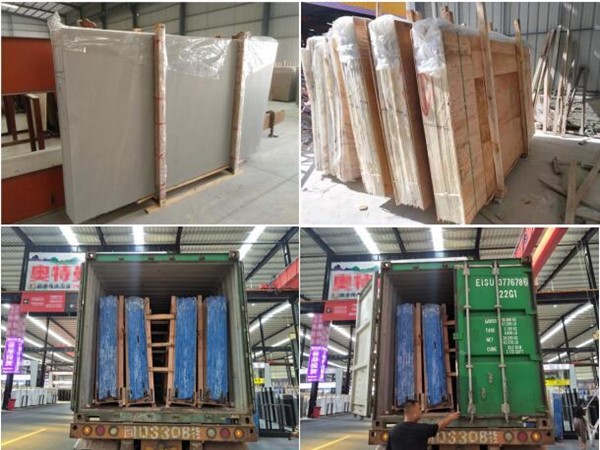 arabescato venato marble slab  packing loading