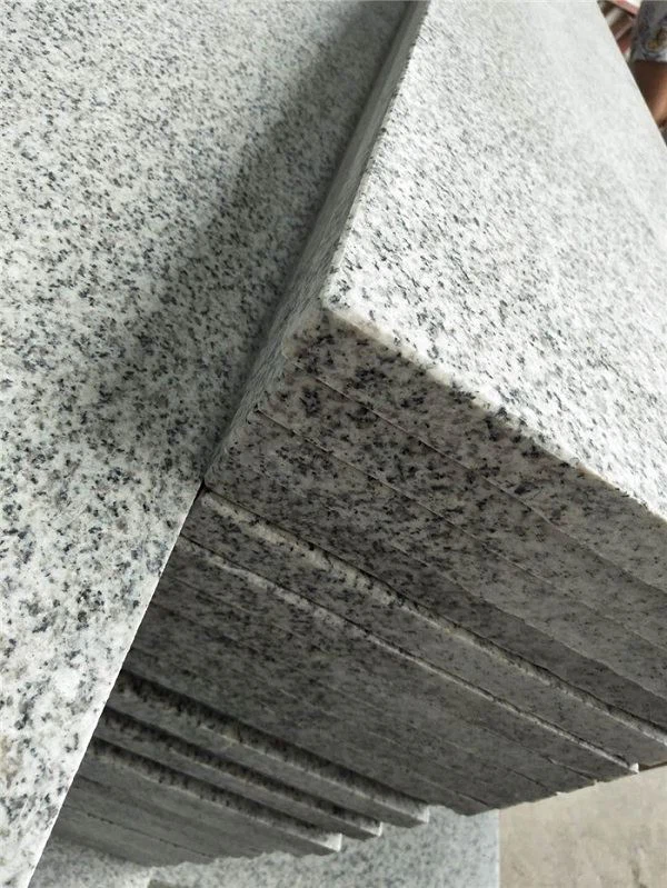 Light grey G603 granite stair steps polished