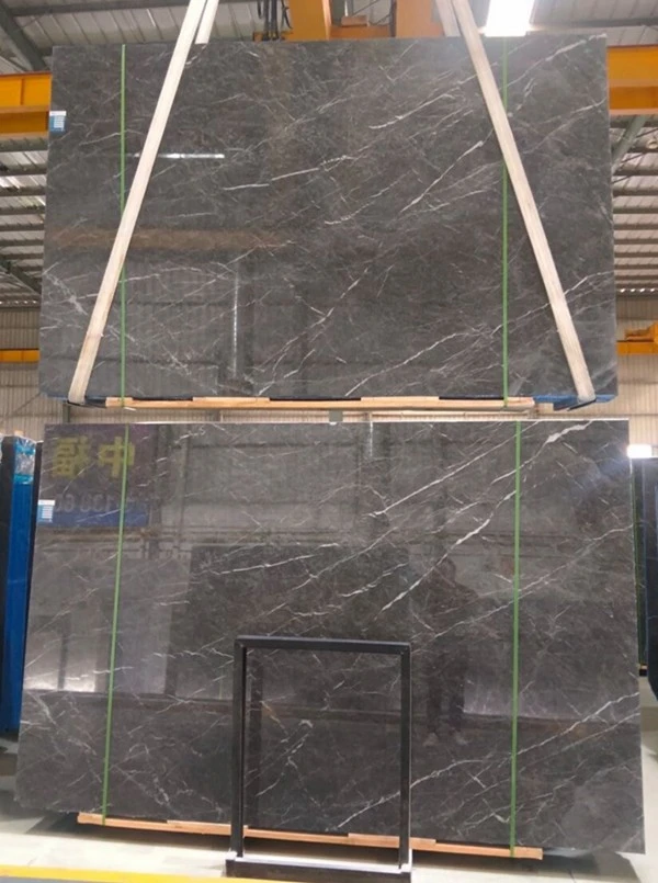 Dark Grey Marble with White Veining Slabs