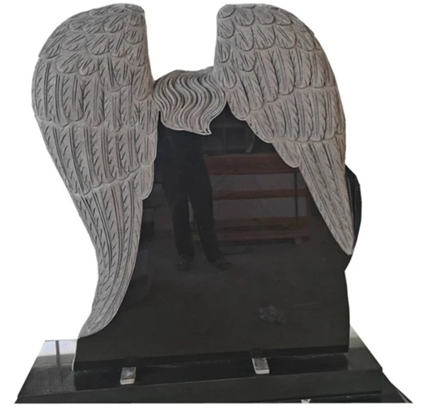 Black Granite Angel Tombstone