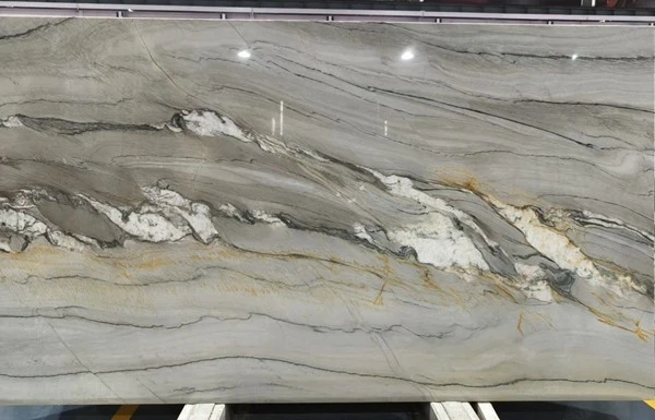 White Macaubas Fantasy Quartzite Slab