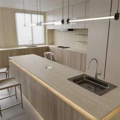 Beige travertiinisintrattu kivitaso