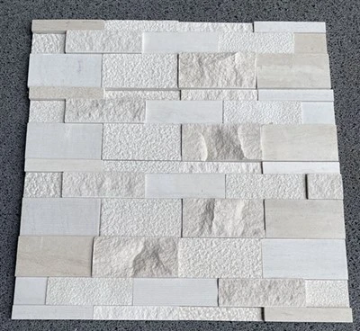 Moca Cream Limestone pinottu seinäkivi