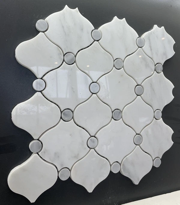 Waterjet white Marble Mosaic Tile